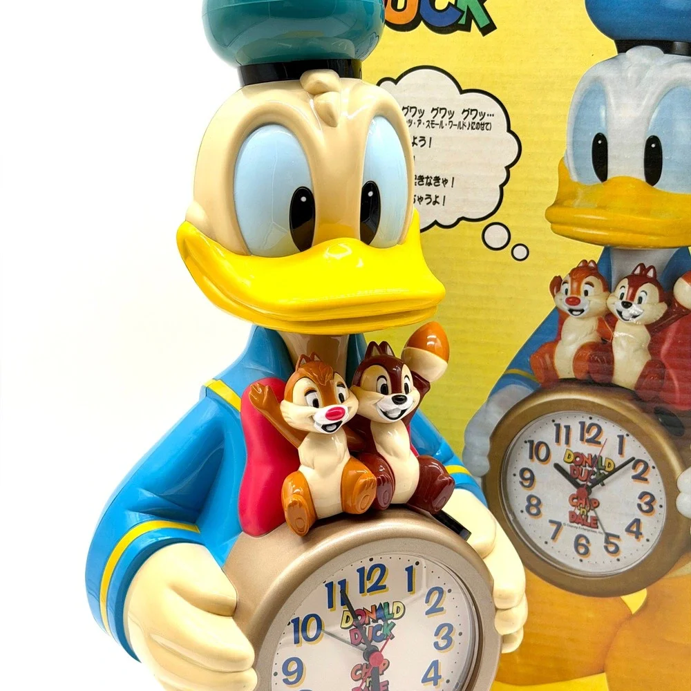 Vintage Disney Donald Duck Chip Dale Talking Alarm Clock Japan Boxed Seiko Rare
